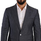 Dolce & Gabbana Blue Linen Cotton Jacket TAORMINA Blazer