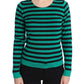 Dolce & Gabbana Green Black Silk Cashmere Sweater