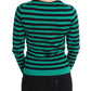 Dolce & Gabbana Green Black Silk Cashmere Sweater