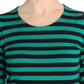 Dolce & Gabbana Green Black Silk Cashmere Sweater