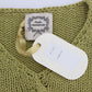 PINK MEMORIES Green Cotton Blend Knitted Sleeveless Sweater