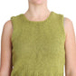 PINK MEMORIES Green Cotton Blend Knitted Sleeveless Sweater