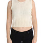 PINK MEMORIES Beige Cotton Blend Knitted Sleeveless Sweater