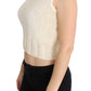 PINK MEMORIES Beige Cotton Blend Knitted Sleeveless Sweater