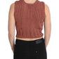 PINK MEMORIES Red Cotton Blend Knitted Sleeveless Sweater