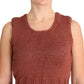 PINK MEMORIES Red Cotton Blend Knitted Sleeveless Sweater