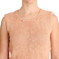 PINK MEMORIES Pink Cotton Blend Knitted Sleeveless Sweater