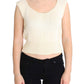 PINK MEMORIES Beige Cotton Blend Knitted Sleeveless Sweater