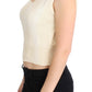 PINK MEMORIES Beige Cotton Blend Knitted Sleeveless Sweater