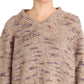 PINK MEMORIES Beige Wool Blend Knitted Oversize Sweater