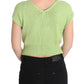 PINK MEMORIES Green Cotton Blend Knitted Sweater