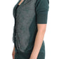 PINK MEMORIES Green Lace Cotton Cardigan Sweater