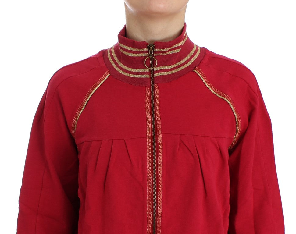 John Galliano Pink Mock Zip Cardigan Sweatshirt Sweater