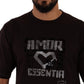 Dolce & Gabbana Bordeaux Cotton L-Amore Print Crewneck T-shirt