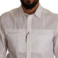 Dolce & Gabbana White Cotton Button Down Men Collared Shirt