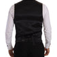 Dolce & Gabbana Black Striped Wool Silk Waistcoat Vest