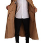 Dolce & Gabbana Beige Camel Skin Cashmere Shearling Overcoat Jacket