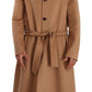 Dolce & Gabbana Beige Camel Skin Cashmere Shearling Overcoat Jacket