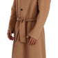Dolce & Gabbana Beige Camel Skin Cashmere Shearling Overcoat Jacket