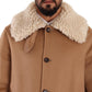 Dolce & Gabbana Beige Camel Skin Cashmere Shearling Overcoat Jacket