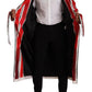 Dolce & Gabbana Red White Striped Silk Mens Night Gown Robe