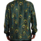 Dolce & Gabbana Peacock Feather Print Silk Pajama Mens Shirt