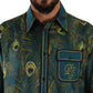 Dolce & Gabbana Peacock Feather Print Silk Pajama Mens Shirt
