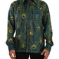 Dolce & Gabbana Peacock Feather Print Silk Pajama Mens Shirt