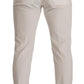 Dolce & Gabbana White Cotton Skinny Corduroy Trouser Pants