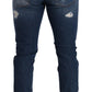 Dolce & Gabbana Blue Wash Cotton Stretch Slim Fit Denim Jeans