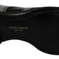 Dolce & Gabbana Black Leather Derby Formal White Lace Shoes