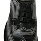 Dolce & Gabbana Black Leather Derby Formal White Lace Shoes