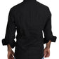 Dolce & Gabbana Black Cotton Formal Dress Men Top Shirt
