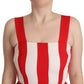 Dolce & Gabbana White Red Stretch Shift A-line Gown Dress
