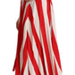 Dolce & Gabbana White Red Stretch Shift A-line Gown Dress