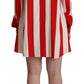 Dolce & Gabbana White Red Stretch Mini Shirt Gown Dress