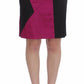 Exte Pink Black Above Knees Cotton Stretch Skirt
