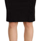 GF Ferre Black High Waist Viscose Knee Length Pencil Cut Skirt