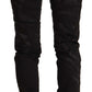 Just Cavalli Black Mid Waist Embellished Skinny Jeans
