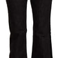 GF Ferre Black Mid Waist Cotton Denim Straight Boot Cut Jeans