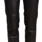 John Galliano Black Glittered Mid Waist Cotton Cropped Pants