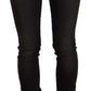 GF Ferre Black Washed Mid Waist Cotton Skinny Slim Fit Jeans