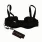 Dolce & Gabbana Black Polka Dot Satin Lace Balconette Bra