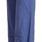 P.A.R.O.S.H. Blue High Waist Viscose Straight Wide Leg Pants