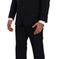 Domenico Tagliente Blue Polyester Single Breasted Formal Suit