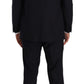 Domenico Tagliente Blue Polyester Single Breasted Formal Suit