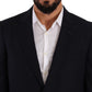 Domenico Tagliente Blue Polyester Single Breasted Formal Suit