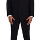 Domenico Tagliente Blue Polyester Single Breasted Formal Suit