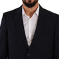 Domenico Tagliente Blue Polyester Single Breasted Formal Suit