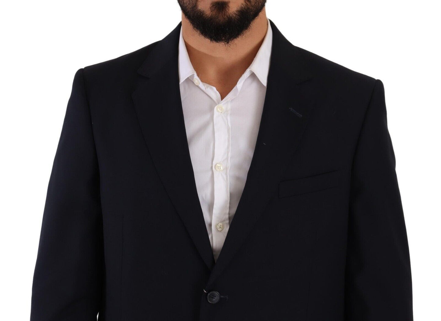 Domenico Tagliente Blue Polyester Single Breasted Formal Suit